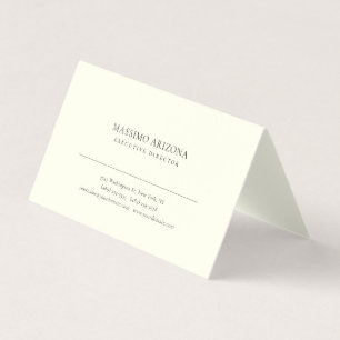 Carte De Visite Couleur ivoire minimaliste simple lin premium