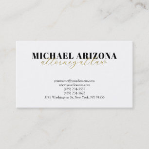 Carte De Visite Couleur or blanc minimaliste simple