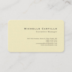 Carte De Visite Couleur pastel crème Minimaliste Moderne Nom simpl