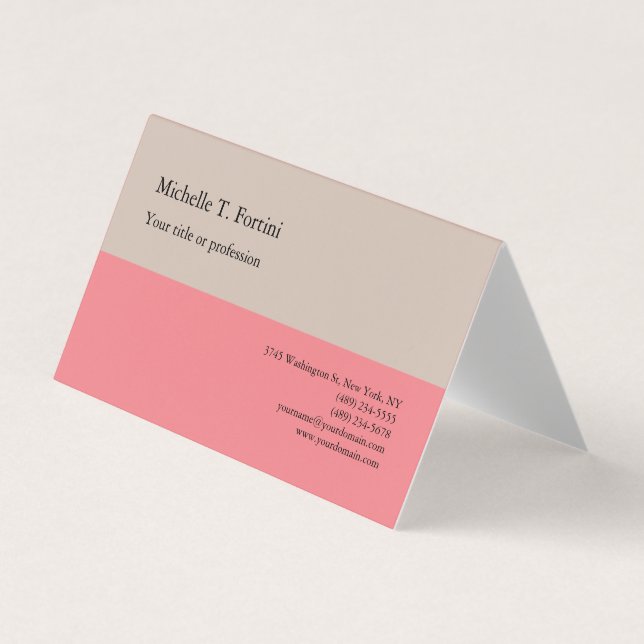 Carte De Visite Couleur pastel simple et minimaliste de lin de qua (Devant)