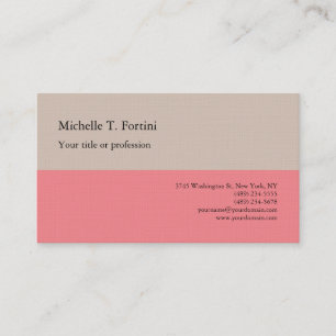 Carte De Visite Couleur pastel simple et minimaliste de lin de qua