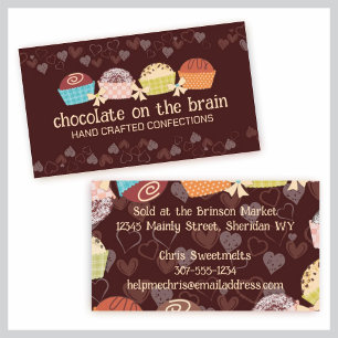 Carte De Visite Couleur personnalisée truffes chocolat confections