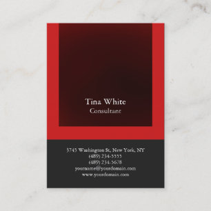 Carte De Visite Couleur professionnelle gris rouge rayée unique