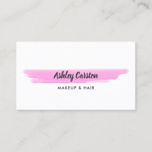 Carte De Visite Couleur rose simple brosse