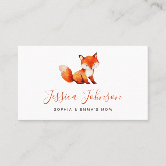 Carte De Visite Couleur Rouge Aquarelle Couleur Rouge mignonne Mom (Devant)