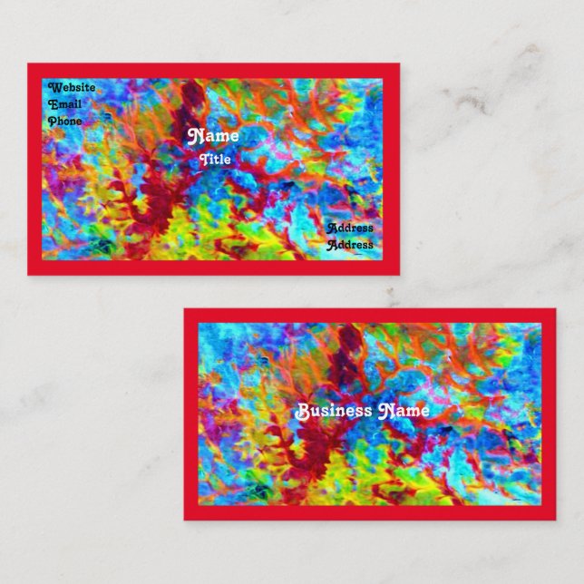 Carte de visite couleur sauvage (Devant / Derrière)