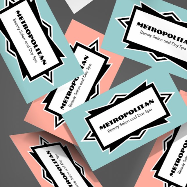 Carte De Visite Couleur simple saisissante de coutume d'art déco (Créateur téléchargé)