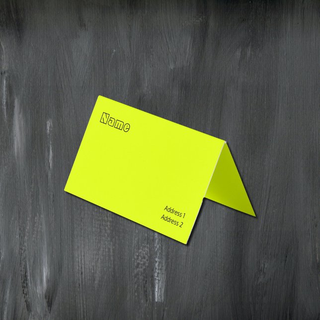 Carte De Visite couleur solide jaune fluorescent (Créateur téléchargé)