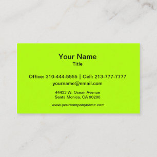 Carte De Visite Couleur solide vert fluorescent