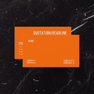 Carte De Visite couleur unie orange néon