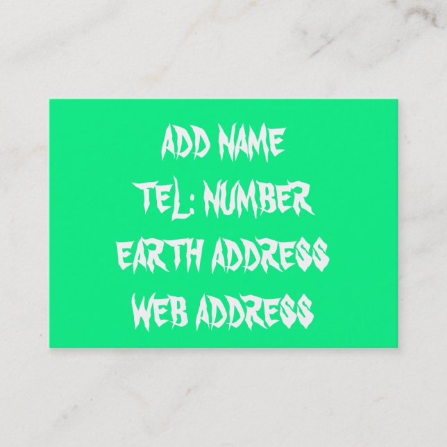 Carte de visite couleur vert (Devant)
