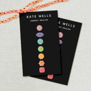 Carte De Visite Couleurs arc-en-ciel Chakras guérisseur d'énergie 