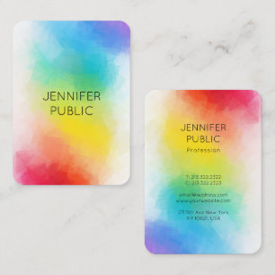 Carte De Visite Couleurs arc-en-ciel Modèle moderne Élégant couleu