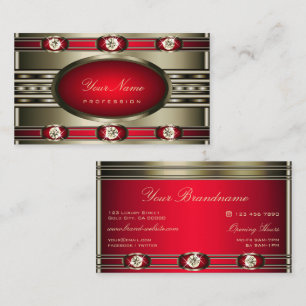 Carte De Visite Couleurs d'argent à l'oeil rouge avec diamants Fa
