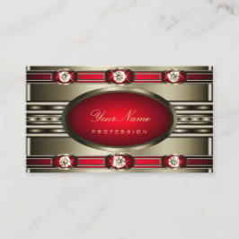 Carte De Visite Couleurs d'argent à l'oeil rouge avec diamants Fau