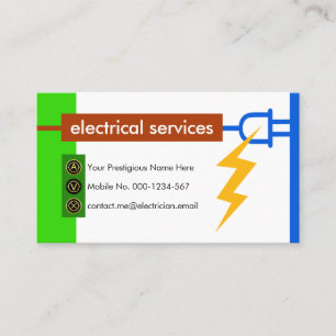 Carte De Visite Couleurs de fil électrique prise électrique