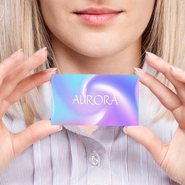 Carte De Visite Couleurs de néon Abstrait Holographique Simple Élé (Créateur téléchargé)