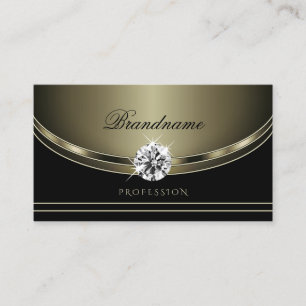 Carte De Visite Couleurs de Platine Noir Luxe Bright Faux Diamonds