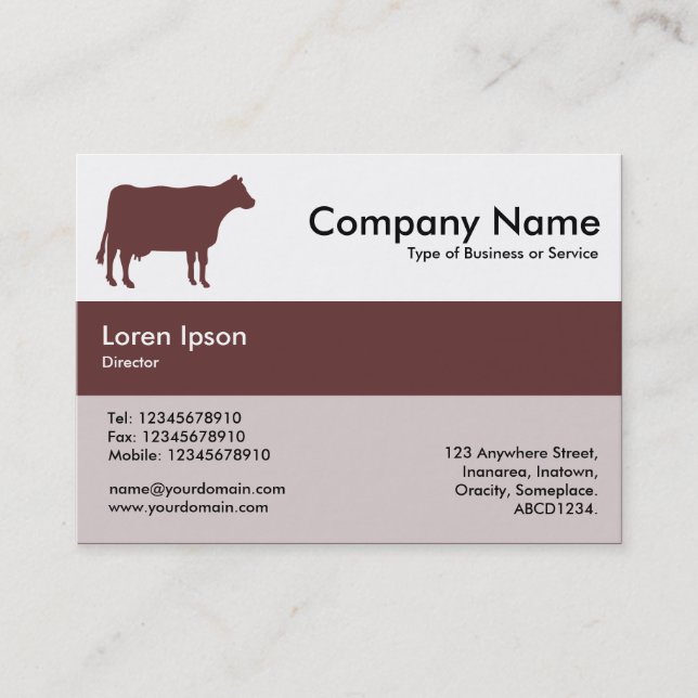 Carte De Visite Couleurs du centre - Brown - Vache (Devant)