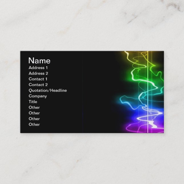 CARTE DE VISITE COULEURS NUMÉRIQUES COULEURS DE MUSIQUE COULEURS B (Devant)