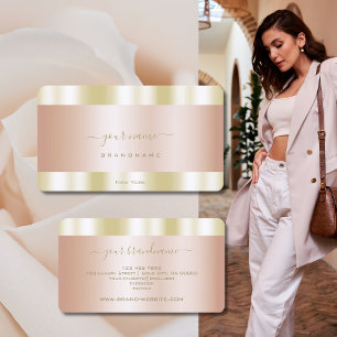 Carte De Visite Couleurs or et or Rose brillant professionnel