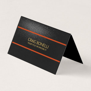 Carte De Visite Couleurs orange Gris Noir Or Plat Moderne
