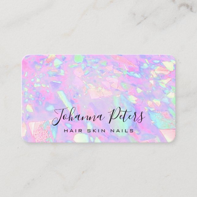 Carte De Visite couleurs pastel abstrait d'inspiration opale (Devant)