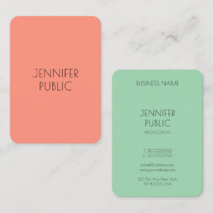 Carte De Visite Couleurs Tendance Élégantes Modèle Minimaliste Mod