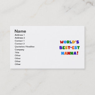 Carte De Visite Couleurs vives Meilleurs Tshirts Nanna