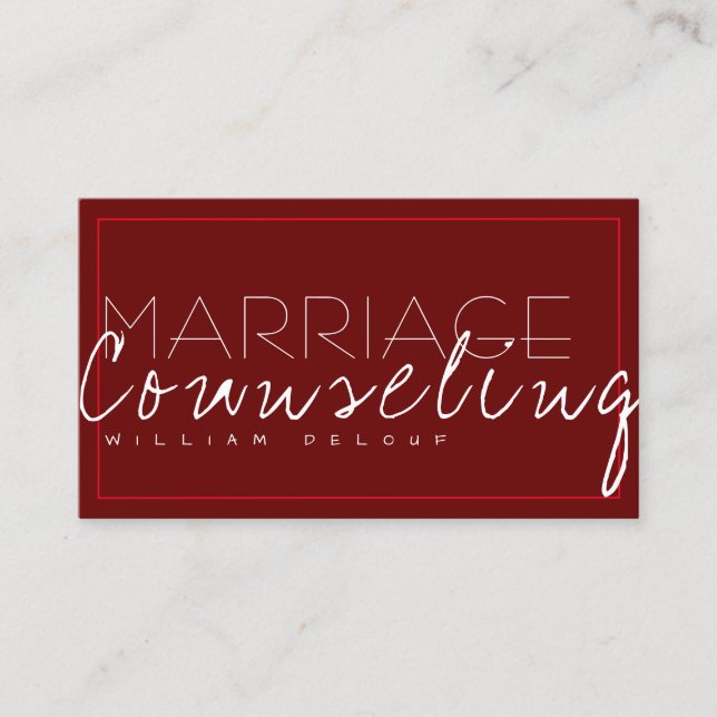 Carte De Visite Counseling sur le mariage (Devant)