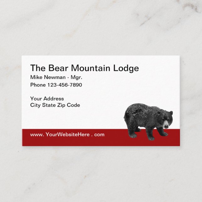 Carte De Visite Country Bear Hotel (Devant)