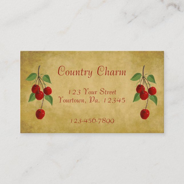 Carte de visite Country Cherries (Devant)