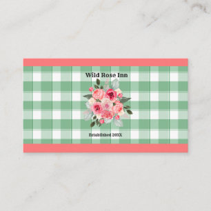 Carte De Visite Country En vichy Wild Roses B & B Custom Farmhouse