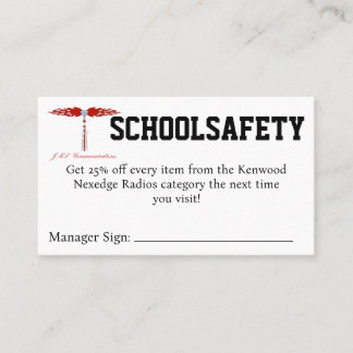 CARTE DE VISITE COUP DE SÉCURITÉ SCOLAIRE