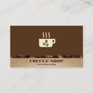 Carte De Visite Coupe de café et haricots   Barista