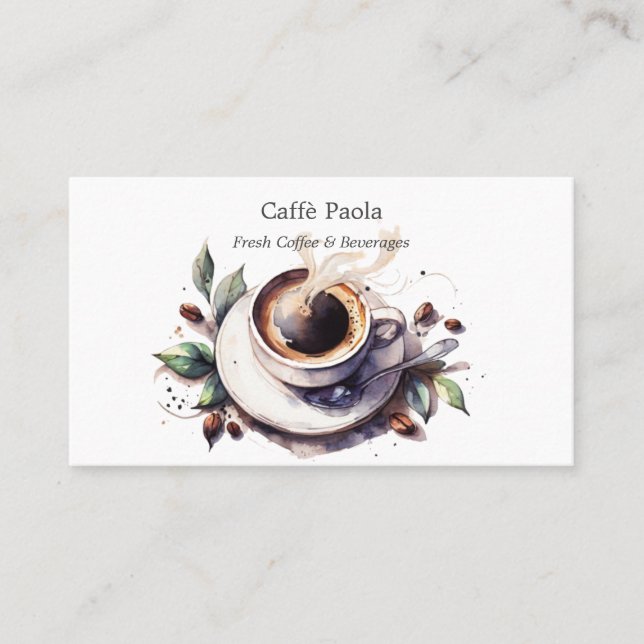 Carte De Visite Coupe de café Watercolor (Devant)