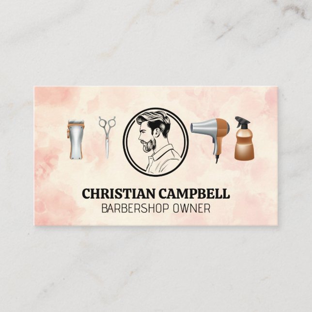 Carte De Visite Coupe de cheveux pour hommes | Barre | Outils (Devant)