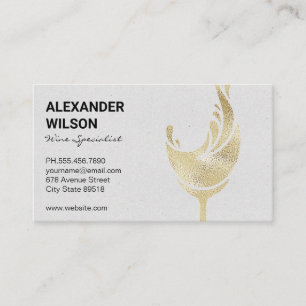 Carte De Visite Coupe de vin Gold Foil