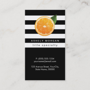 Carte De Visite Coupe du logo orange Tangerine Blancs noirs