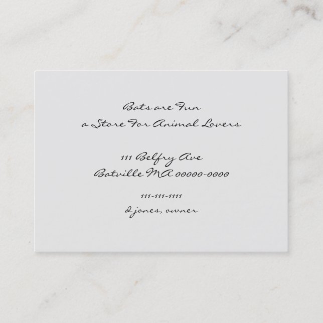 Carte De Visite Couple de chauve-souris à une date (Dos)