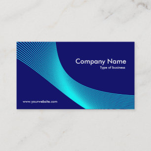 Carte De Visite Courbes - Cyan sur bleu foncé 000066
