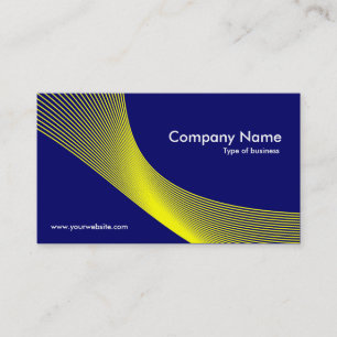 Carte De Visite Courbes - Jaune sur bleu foncé 000066