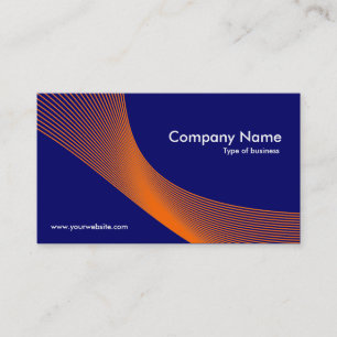 Carte De Visite Courbes - Orange sur bleu foncé 000066