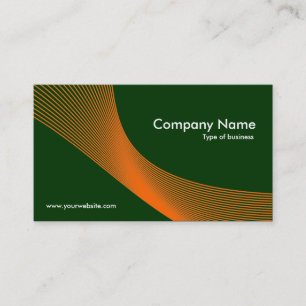 Carte De Visite Courbes - Orange sur Vert foncé 003300