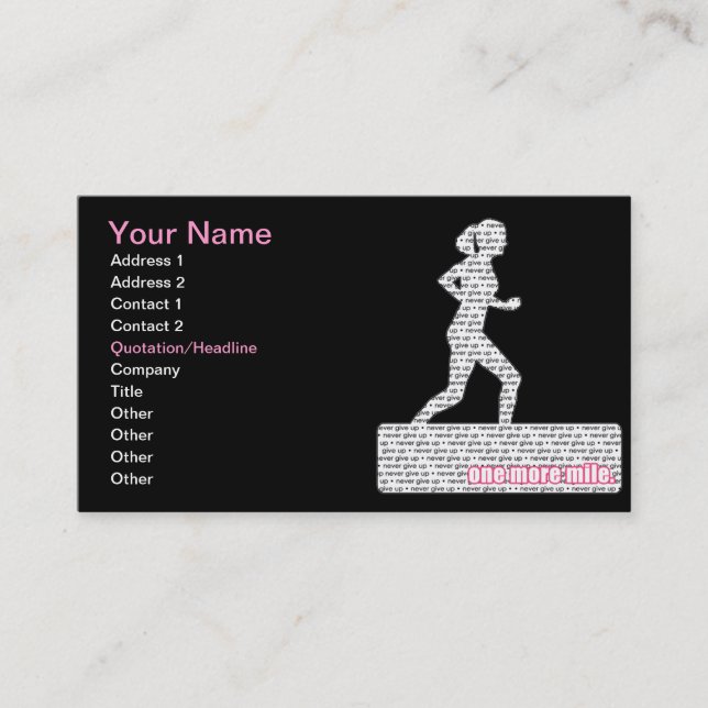 Carte De Visite Coureur femelle (Devant)
