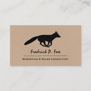 Carte De Visite Courir Fox Silhouette   Animal sauvage