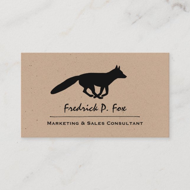 Carte De Visite Courir Fox Silhouette | Animal sauvage (Devant)