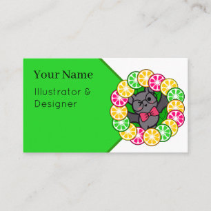 Carte De Visite Couronne de pamplemousse rose et d'agrumes Kawaii 