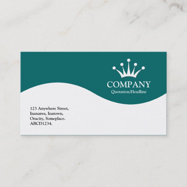 Carte De Visite Couronne demi-vague - Vert Turquoise 006666 (Devant)
