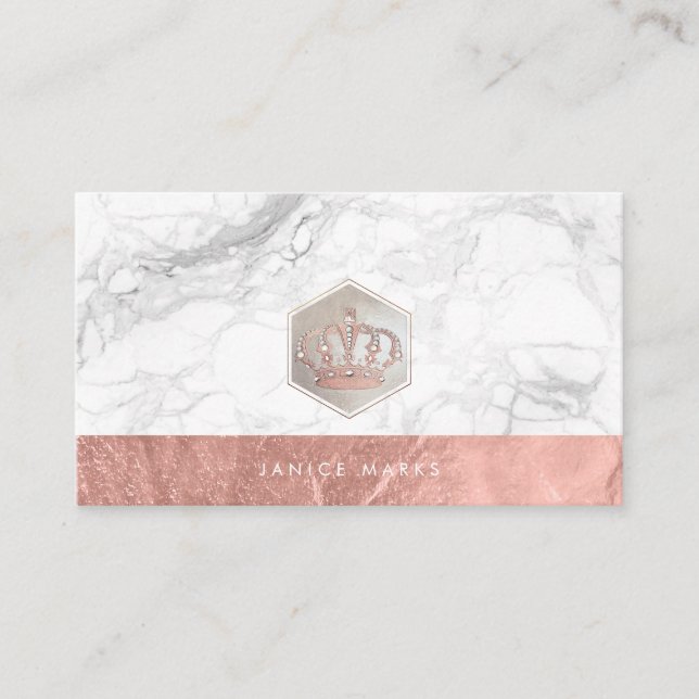 CARTE DE VISITE COURONNE PÉRIALE DE PIXDEZINES| MARBLE FAUX OR ROS (Devant)